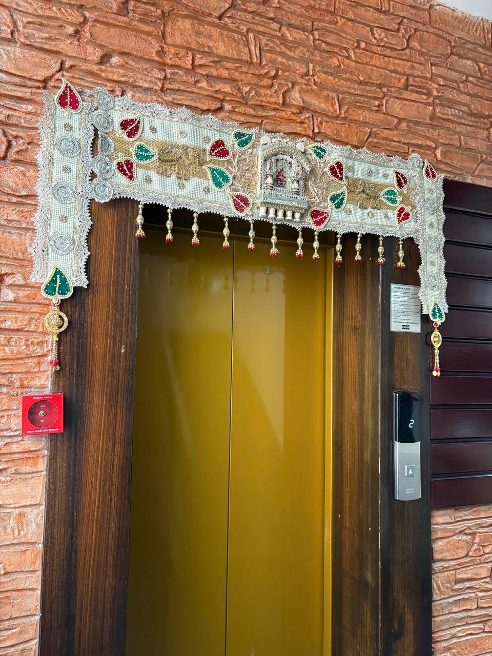 Shreenath ji toran with side hangings  40’’