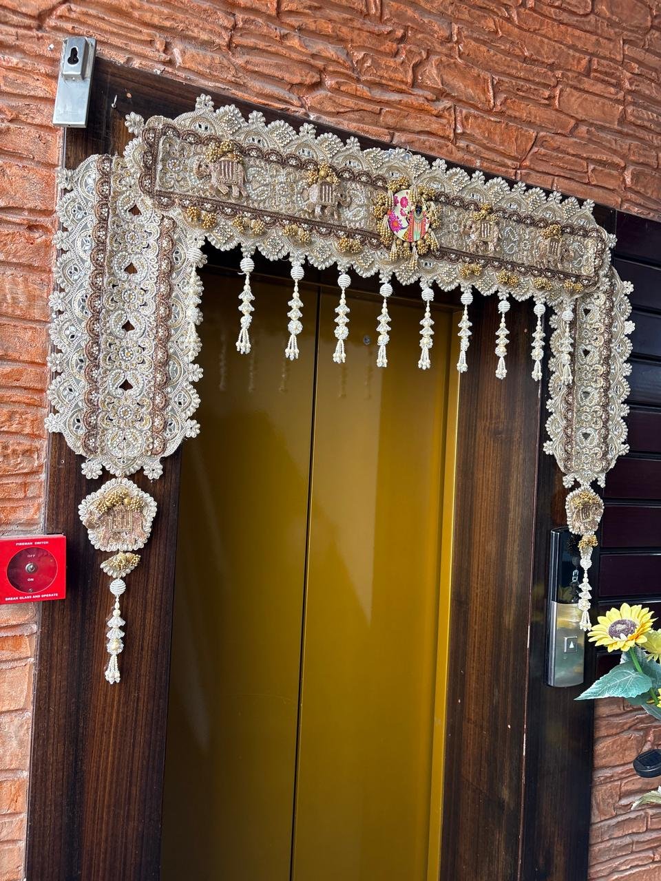 Shree nathj ji toran With side hangings  40’’